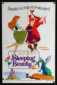 c146 SLEEPING BEAUTY style B one-sheet movie poster R70 Disney classic!