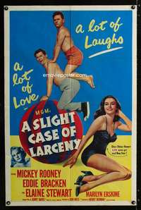 c144 SLIGHT CASE OF LARCENY one-sheet movie poster '53 bad Elaine Stewart!
