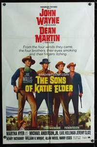 c142 SONS OF KATIE ELDER one-sheet movie poster '65 John Wayne, Dean Martin