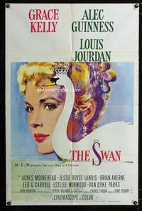 c119 SWAN one-sheet movie poster '56 artwork of Grace Kelly by Monet!