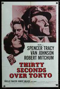 c108 THIRTY SECONDS OVER TOKYO one-sheet movie poster R55 Tracy, Mitchum