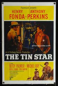 c099 TIN STAR one-sheet movie poster '57 Henry Fonda, Anthony Perkins