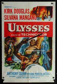 c083 ULYSSES one-sheet movie poster '55 Kirk Douglas, Silvana Mangano