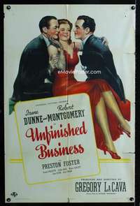 c080 UNFINISHED BUSINESS style D one-sheet movie poster '41 Irene Dunne