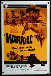 c067 WARKILL one-sheet movie poster '68 WWII, was it heroism or murder?