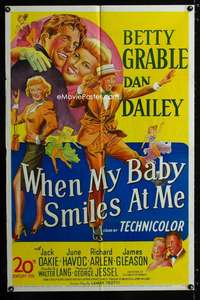 c059 WHEN MY BABY SMILES AT ME one-sheet movie poster '48 Betty Grable
