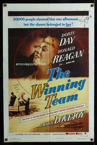 c047 WINNING TEAM one-sheet movie poster '52 Ronald Reagan, Day, baseball!
