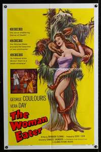 c040 WOMAN EATER one-sheet movie poster '59 tree monster eats sexy women!