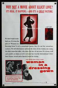 c039 WOMAN IN A DRESSING GOWN one-sheet movie poster '57 illicit love!