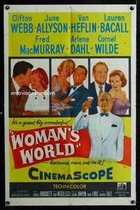 c035 WOMAN'S WORLD one-sheet movie poster '54 Allyson, Webb, Heflin, Bacall