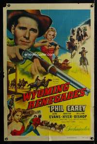 c029 WYOMING RENEGADES one-sheet movie poster '54 Phil Carey, Gene Evans