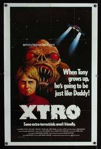 c027 XTRO one-sheet movie poster '83 wacky weird English alien image!