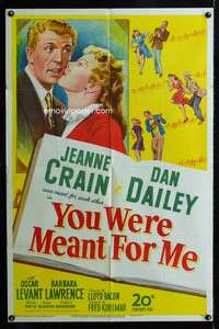 c019 YOU WERE MEANT FOR ME one-sheet movie poster '48 Jeanne Crain, Dailey