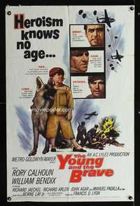 c018 YOUNG & THE BRAVE one-sheet movie poster '63 Rory Calhoun, Bendix