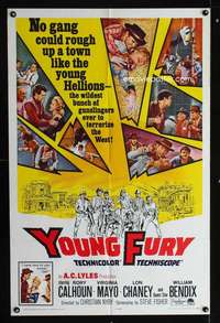 c016 YOUNG FURY one-sheet movie poster '65 Rory Calhoun, teenage gunmen!