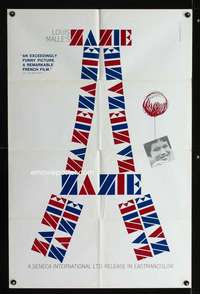 c006 ZAZIE one-sheet movie poster '60 Louis Malle, Catherine Demongeot
