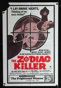 c003 ZODIAC KILLER/FRIGHTENED WOMAN one-sheet movie poster '70s