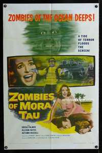 c001 ZOMBIES OF MORA TAU one-sheet movie poster '57 undead ocean voodoo!