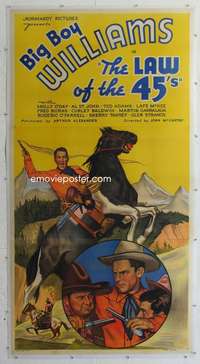 d022 LAW OF THE 45s linen three-sheet movie poster '35 Guinn Big Boy Williams