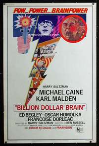 d111 BILLION DOLLAR BRAIN Forty by Sixty movie poster '67 Michael Caine, Malden