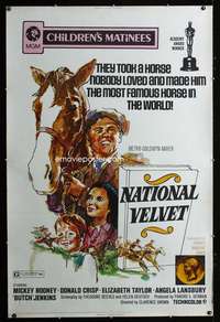 d127 NATIONAL VELVET Forty by Sixty movie poster R71 horse racing classic!