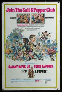 d136 SALT & PEPPER Forty by Sixty movie poster '68 Sammy Davis, Jack Davis art!