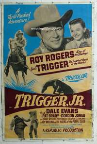 d143 TRIGGER JR Forty by Sixty movie poster '50 Roy Rogers & Dale Evans!