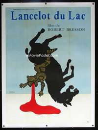 d056 LANCELOT OF THE LAKE linen French one-panel movie poster '74 Savignac