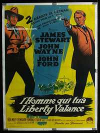 d058 MAN WHO SHOT LIBERTY VALANCE linen French one-panel movie poster '62