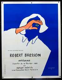 d065 ROBERT BRESSON INTEGRALE linen French one-panel movie poster '89 Savignac