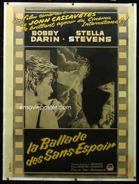 d069 TOO LATE BLUES linen French one-panel movie poster '62 C. Venin art!