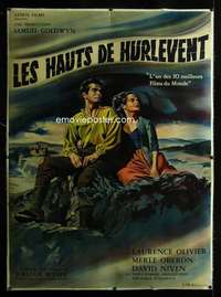 d072 WUTHERING HEIGHTS linen French one-panel movie poster R60s Mascii art!