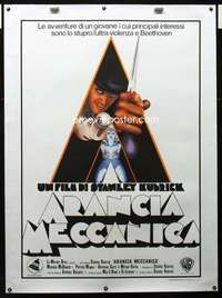 d004 CLOCKWORK ORANGE linen Italian one-panel movie poster R80s Kubrick