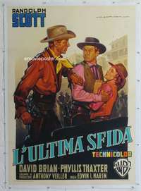 d003 FORT WORTH linen Italian one-panel movie poster '56 Martinati art!
