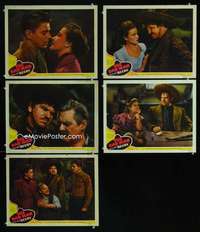 e454 BAD MAN 5 movie lobby cards '41 Ronald Reagan, Laraine Day