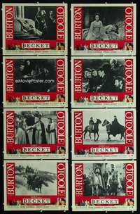 e043 BECKET 8 movie lobby cards '64 Richard Burton, Peter O'Toole