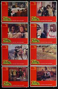 e046 BLAZING SADDLES 8 movie lobby cards '74 classic Mel Brooks western!