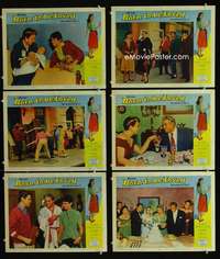 e339 BORN TO BE LOVED 6 movie lobby cards '59 innocent teen seduced!
