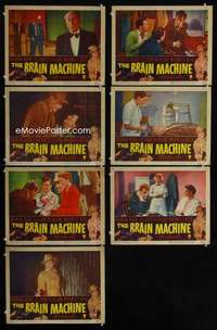 e217 BRAIN MACHINE 7 movie lobby cards '56 it says stop this killer!