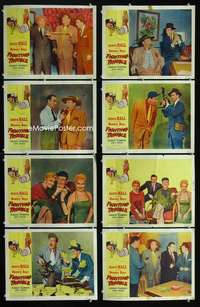 e065 FIGHTING TROUBLE 8 movie lobby cards '56 Bowery Boys, Jergens