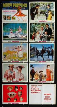e027 MARY POPPINS 9 movie lobby cards '64 Julie Andrews, Walt Disney
