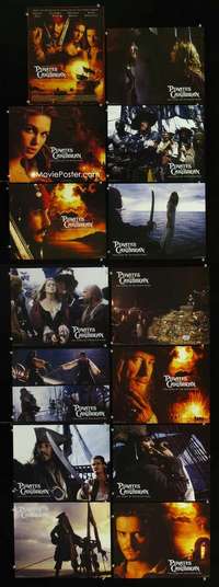 e003 PIRATES OF THE CARIBBEAN 14 movie lobby cards '03 Johnny Depp