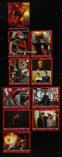 e015 SPIDER-MAN 2 10 movie lobby cards '04 Tobey Maguire, Sam Raimi
