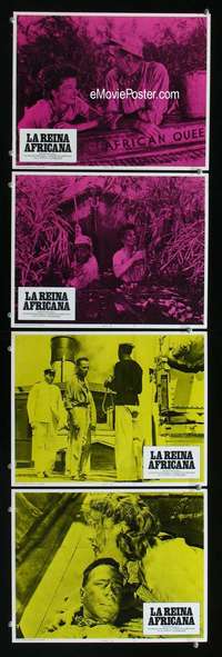 f006 AFRICAN QUEEN 4 Spanish/U.S. movie lobby cards R75 Bogart, Hepburn