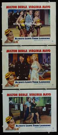 f227 ALWAYS LEAVE THEM LAUGHING 3 movie lobby cards '49 Berle, Mayo