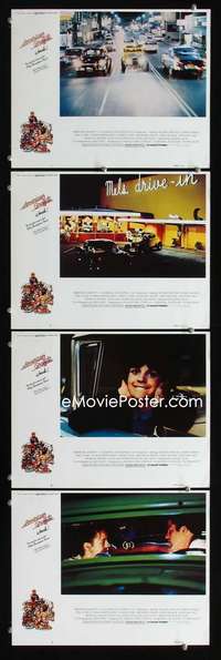f010 AMERICAN GRAFFITI 4 movie lobby cards R78 George Lucas classic!