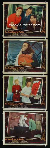 f011 AMERICAN IN PARIS 4 movie lobby cards '51 Gene Kelly classic!
