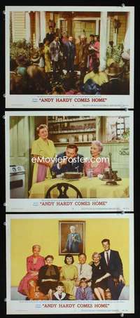 f230 ANDY HARDY COMES HOME 3 movie lobby cards '58 Mickey Rooney & son!