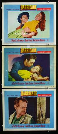 f238 BARRICADE 3 movie lobby cards '50 Ruth Roman, Dane Clark, London