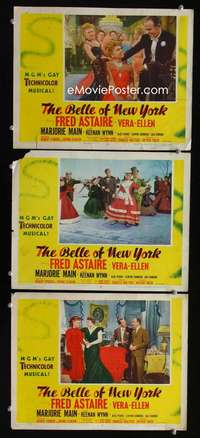f241 BELLE OF NEW YORK 3 movie lobby cards '52 Fred Astaire, Vera-Ellen